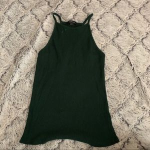 Forest Green Ribbed Halter Cami